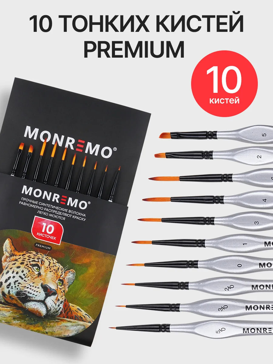 Упаковка набора из 10 кистей MONREMO